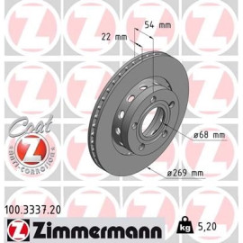 Zimmermann Bremsscheibe 100.3337.20 Zimmermann Bremsscheibe 100.3337.20