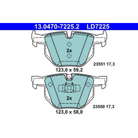 Bremsbelagsatz Bmw T. 3 2.0-3.0 05-13 Keramik 13.0470-7225.2