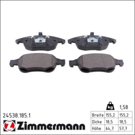 ZIMMERMANN Bremsbeläge 24538.185.1