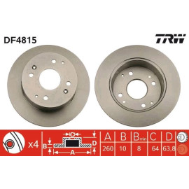 TRW Bremsscheibe Hinterachse DF4815 TRW Bremsscheibe Hinterachse DF4815