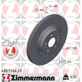 ZIMMERMANN Bremsscheibe 400.5564.20 ZIMMERMANN Bremsscheibe 400.5564.20