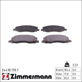 ZIMMERMANN Bremsbeläge 24418.170.1
