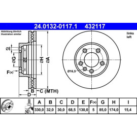 Bremsscheibe Porsche P. Cayenne 24.0132-0117.1 Bremsscheibe Porsche P. Cayenne 24.0132-0117.1