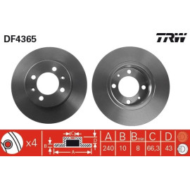 TRW Bremsscheibe Hinterachse DF4365 TRW Bremsscheibe Hinterachse DF4365