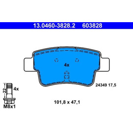 ATE Bremsbelagsatz 13.0460-3828.2 ATE Bremsbelagsatz 13.0460-3828.2