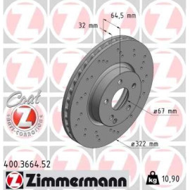 15 481 076 Sport Bremsscheibe VA Sport 400.3664.52