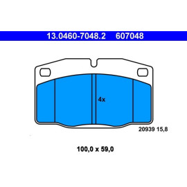 ATE Bremsbelagsatz Opel Vorderachse Ascona/Corsa/Kadett/Vectra 75-95 13.0460-7048.2