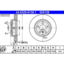 Bremsscheibe Bmw S. 3 (E46) 99-07 Power Disc 24.0325-0138.1