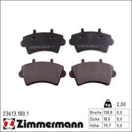 ZIMMERMANN Bremsbeläge 23613.180.1