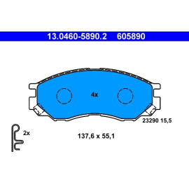 ATE Bremsbelagsatz 13.0460-5890.2 ATE Bremsbelagsatz 13.0460-5890.2