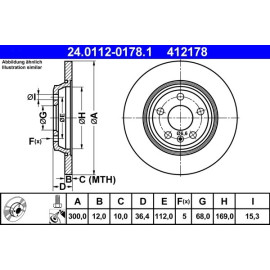 Bremsscheibe Vw T. A4/A5 07-/Q5/A6 09- 300X12 24.0112-0178.1