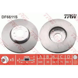 Bremsscheibe Bmw S. 5/6/7 10- Le DF6611S Bremsscheibe Bmw S. 5/6/7 10- Le DF6611S