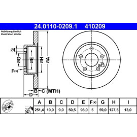 ATE Bremsscheibe Alfa Romeo Bd. 147/156 97-10 24.0110-0209.1