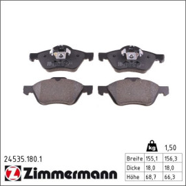 ZIMMERMANN Bremsbeläge 24535.180.1