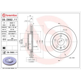 Bremsscheibe VA 09.D892.11 Bremsscheibe VA 09.D892.11