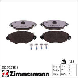 ZIMMERMANN Bremsbeläge 23279.985.1