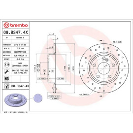 Brembo Bremsscheibe XTRA Hinterachse 08.B347.4X Brembo Bremsscheibe XTRA Hinterachse 08.B347.4X