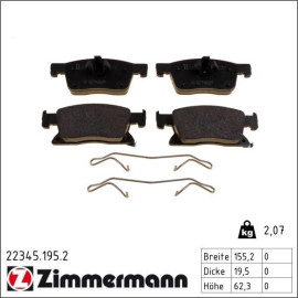 ZIMMERMANN Bremsbeläge 22345.195.2