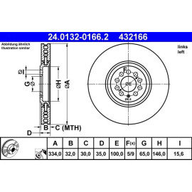 Bremsscheibe Vw P. Golf 4 R32 4 Motion 02-03 Le 24.0132-0166.2 Bremsscheibe Vw P. Golf 4 R32 4 Motion 02-03 Le 24.0132-0166.2