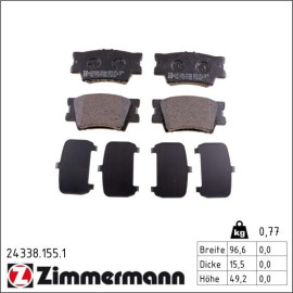 ZIMMERMANN Bremsbeläge 24338.155.1