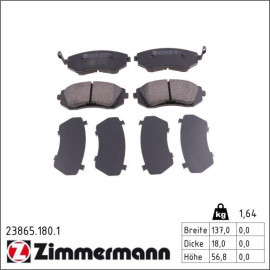 ZIMMERMANN Bremsbeläge 23865.180.1