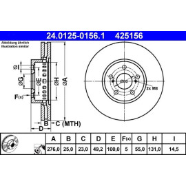 ATE Bremsscheibe Toyota Vorderachse Avensis 1.6-2.0 97-03 24.0125-0156.1 ATE Bremsscheibe Toyota Vorderachse Avensis 1.6-2.0 97-03 24.0125-0156.1
