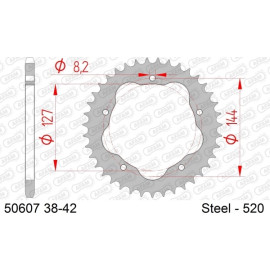 AFAM Kettenrad STAHL 39 Zähne 50607-39