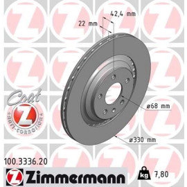 ZIMMERMANN Bremsscheibe 100.3336.20