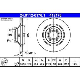 Bremsscheibe Audi T. A6 2.7-3.0 Tdi/3.0-4.2 Fsi Quattro 06-11 24.0112-0176.1