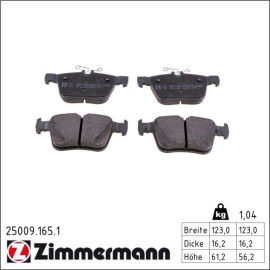 ZIMMERMANN Bremsbeläge 25009.165.1