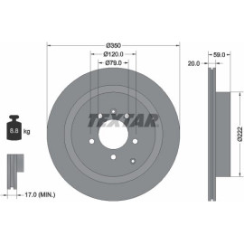 Bremsscheibe Land Rover T. Discovery 04- 350X20/Range 04 92147703