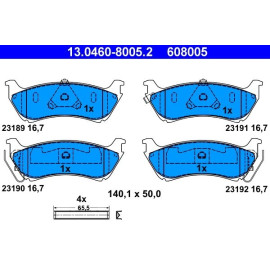 ATE Bremsbelagsatz 13.0460-8005.2 ATE Bremsbelagsatz 13.0460-8005.2