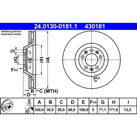 Bremsscheibe Peugeot P. 407/607 04 24.0130-0181.1