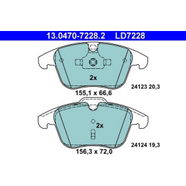 Bremsbelagsatz Volvo P. S60/S80/V60/V70/Xc70 1,5-3,2 06- Keramik 13.0470-7228.2