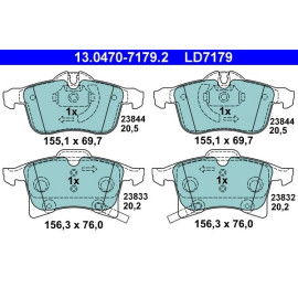 Bremsbelagsatz Opel P. Adam/Astra/Combo/Corsa/Meriva/Zafira 04- Keramik 13.0470-7179.2