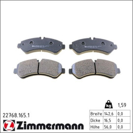ZIMMERMANN Bremsbelagsatz, Scheibenbremse 22768.165.1