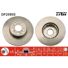 Bremsscheibe Db P. W140 300 DF2595S Bremsscheibe Db P. W140 300 DF2595S