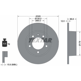 Textar Bremsscheibe 92111203 Textar Bremsscheibe 92111203