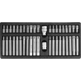 Bitsatz 42-Tlg. Torx Security & Ribe Im Metallkasten YT-0420
