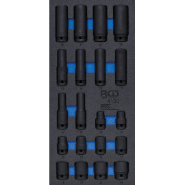 BGS Werkstattwageneinlage 1/3: Kraft-Steckschlüssel-Einsätze Sechskant 12,5 mm (1/2 ) 10 - 24 mm 20-tlg 4130