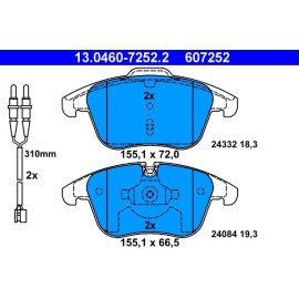 Bremsbelagsatz Citroen P. C5 1.6-2.0 Hdi 08 13.0460-7252.2