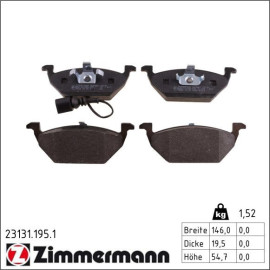 23131.195.1 ZIMMERMANN Bremsbeläge 23131.195.1 23131.195.1 ZIMMERMANN Bremsbeläge 23131.195.1
