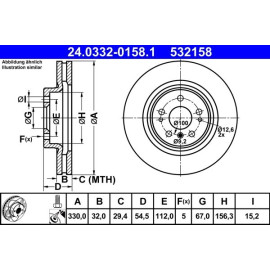 Bremsscheibe Db P. W164/W251 3.0-5.5 4-Matic 05- Power Disc 24.0332-0158.1 Bremsscheibe Db P. W164/W251 3.0-5.5 4-Matic 05- Power Disc 24.0332-0158.1