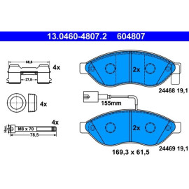 Bremsbelagsatz Fiat P. Ducato 06- Ad 1600Kg 1 Sensor 13.0460-4807.2