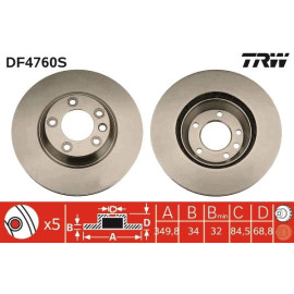 Bremsscheibe Porsche P. Cayenne/Touareg 18 Pr DF4760S Bremsscheibe Porsche P. Cayenne/Touareg 18 Pr DF4760S
