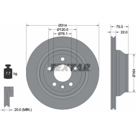 Bremsscheibe Vw T. T5 03- 314Mm/Touareg 2.5Tdi 92121903
