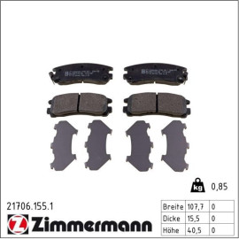 ZIMMERMANN Bremsbeläge 21706.155.1 ZIMMERMANN Bremsbeläge 21706.155.1