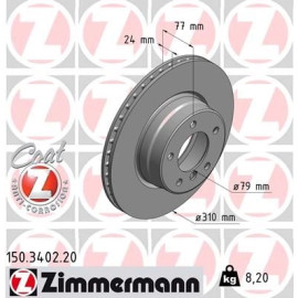 Zimmermann Bremsscheibe 150.3402.20 Zimmermann Bremsscheibe 150.3402.20
