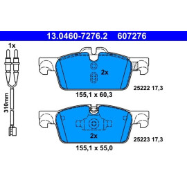 Bremsbelagsatz Peugeot P. 508 1.6-2.2 Hdi 10 13.0460-7276.2