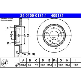 Bremsscheibe Mazda T. 3 1.5-2.2D 13 24.0109-0181.1 Bremsscheibe Mazda T. 3 1.5-2.2D 13 24.0109-0181.1